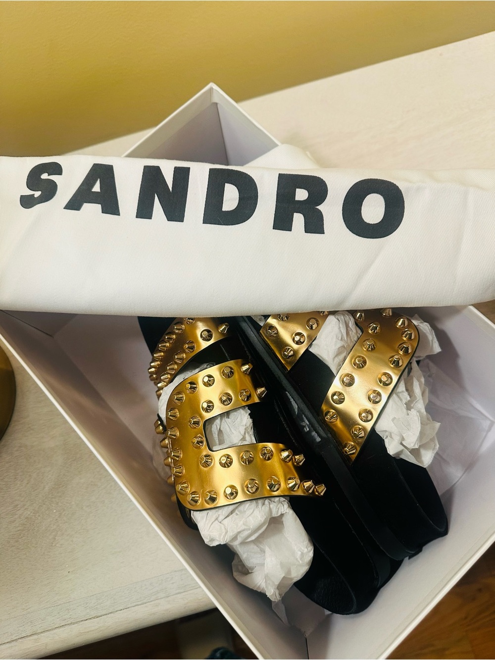 NIB Sandro Black Mully sandals - Picture 3 of 5